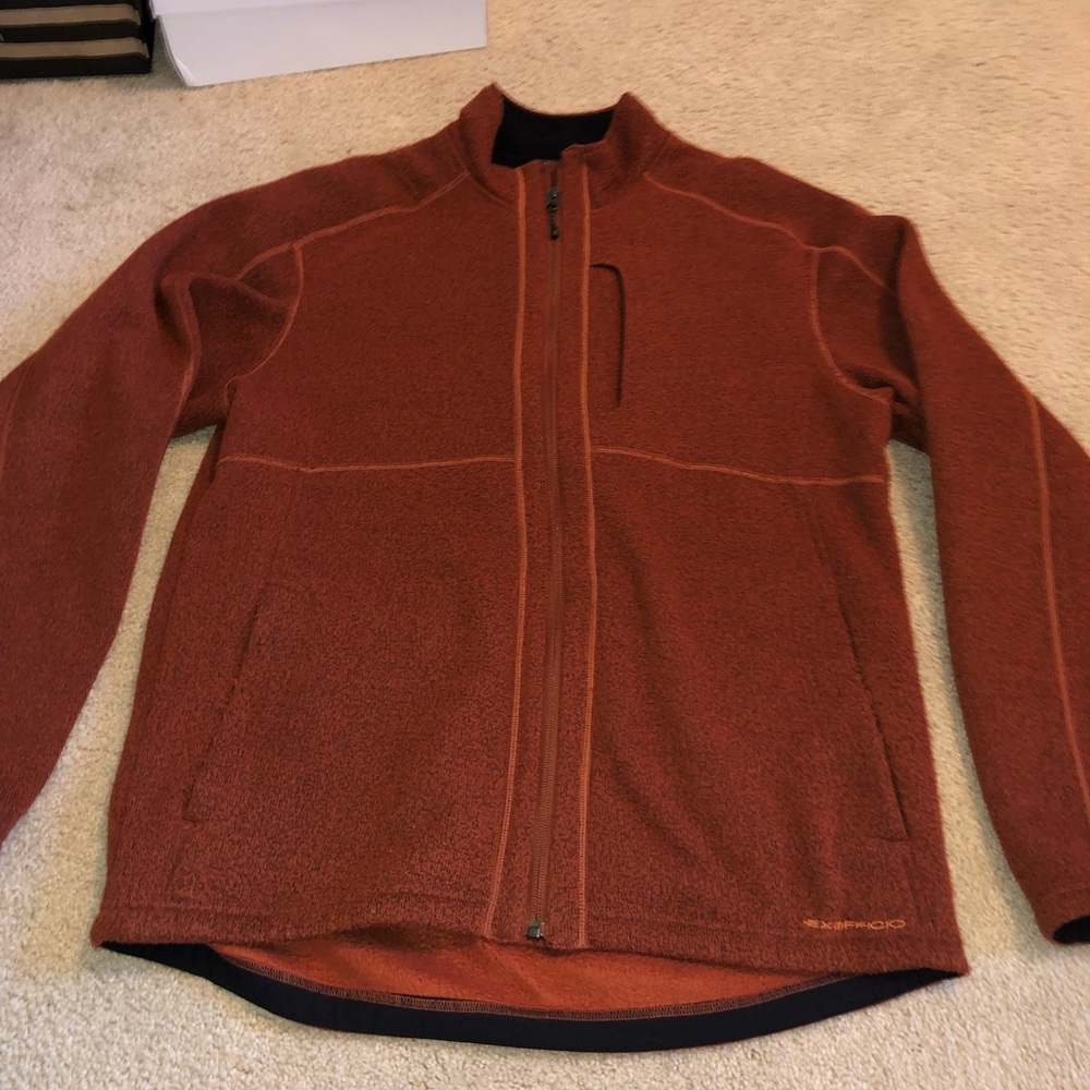 burnt orange heavy zip up jacket